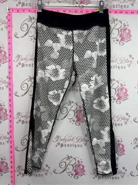 Kyodan pro series tights crop pants Black & White Geometric Floral Capris
